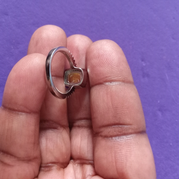 Yellow solitaire w cz accents - Picture 5 of 5